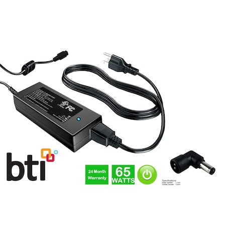 Battery Technology 19V/65W Ac Adapter W/ C102 Tip For Various Oem Notebook Models AC-1965102